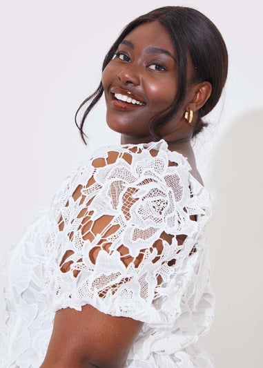 In The Style White Lace Corset Dress