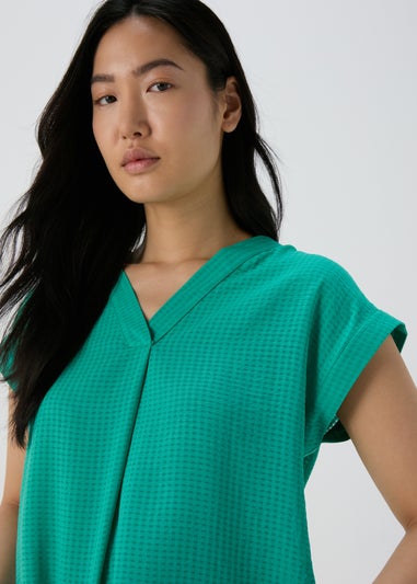 Green Textured Pullover Top