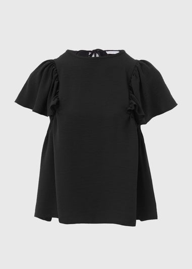 Black Frill Sleeve Top
