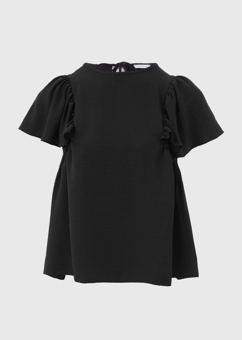 Black Frill Sleeve Top