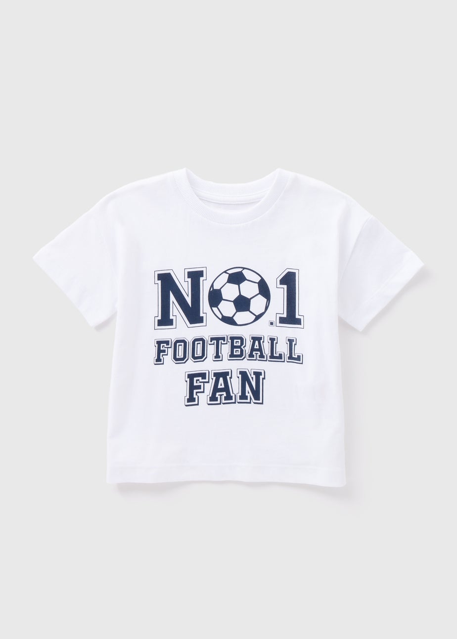 Kids White Football T-Shirt (1-7yrs)
