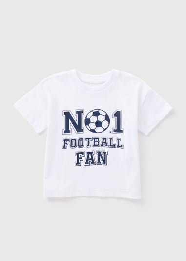 Kids White Football T-Shirt (1-7yrs)