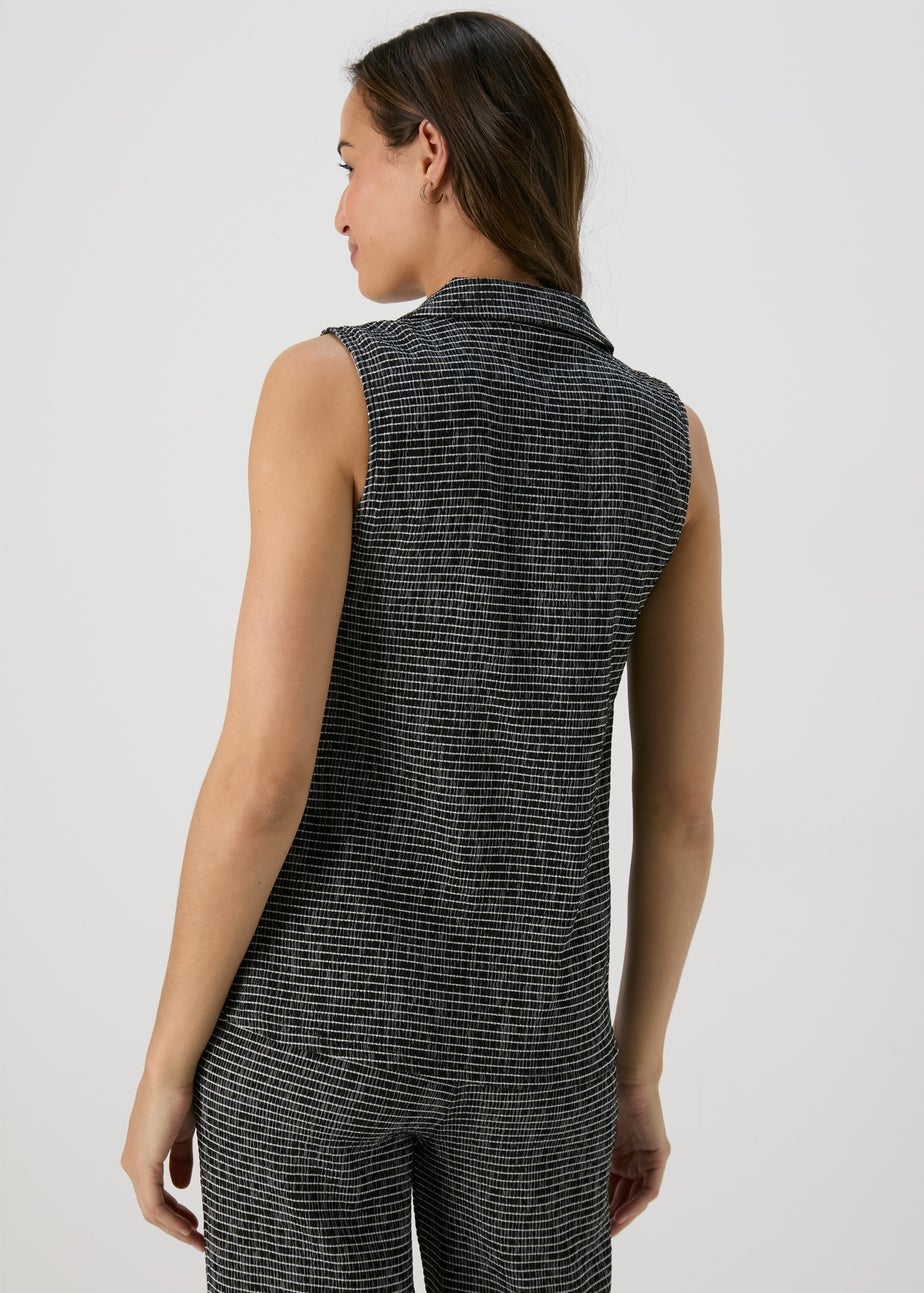 Black Mono Textured Co Ord Waistcoat