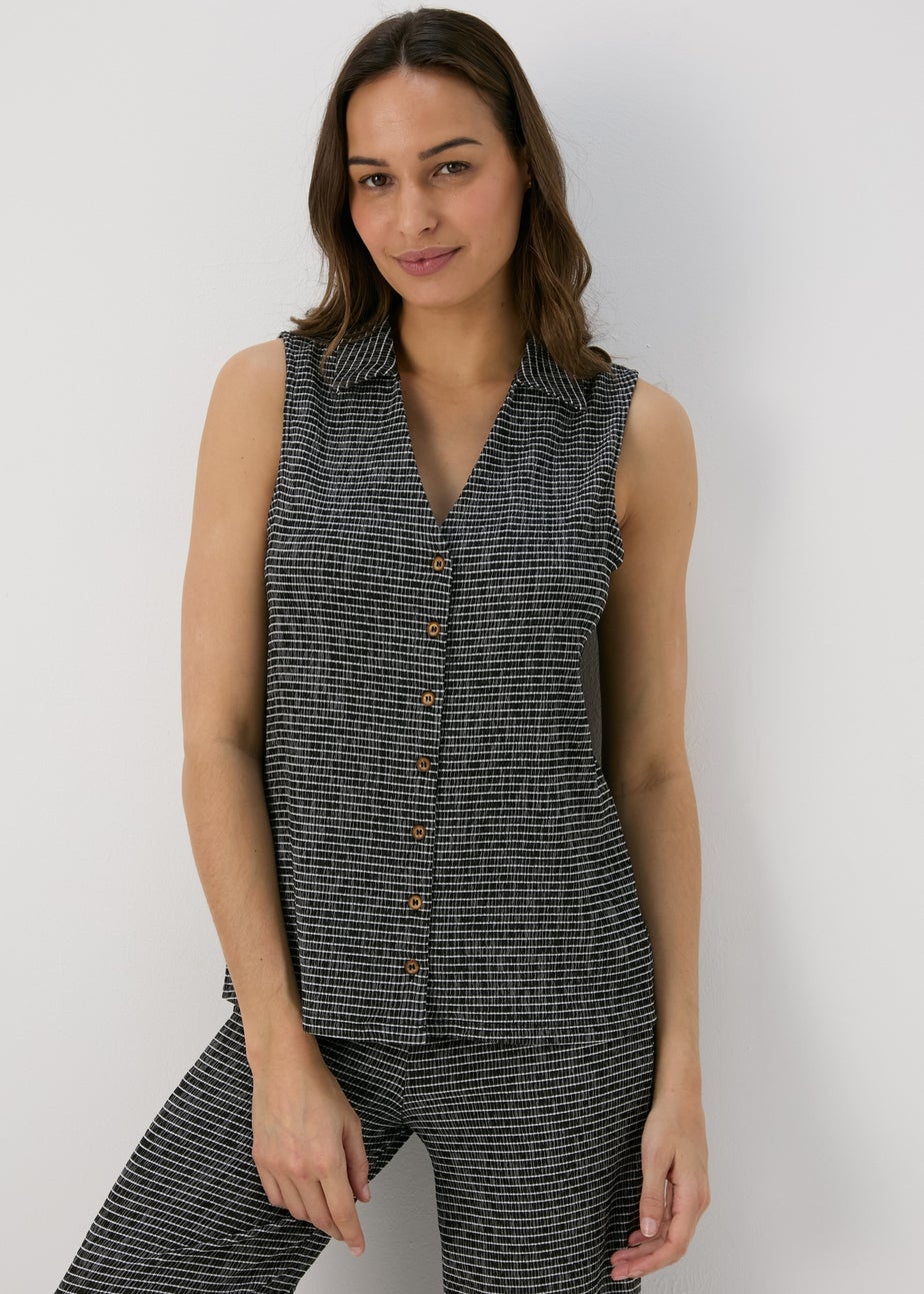 Black Mono Textured Co Ord Waistcoat