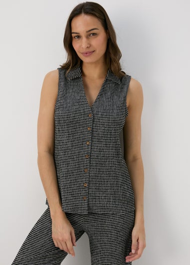 Black Mono Textured Co Ord Waistcoat