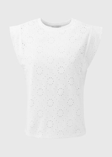 White Cutwork Tank Top