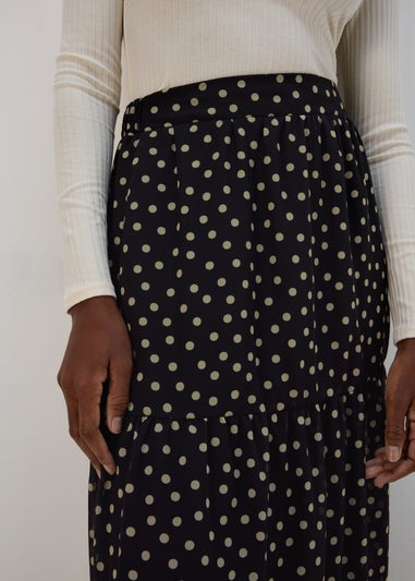 Black & White Tiered Chiffon Maxi Skirt