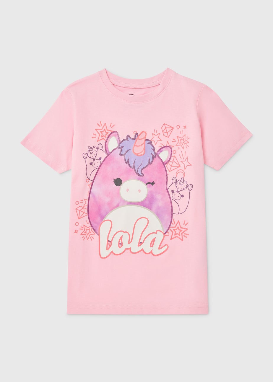 Squishmallows Girls Pink Lola T-Shirt (5-12yrs)