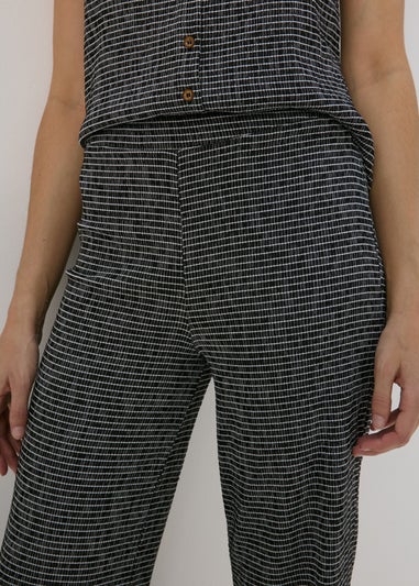 Black Mono Crinkle Co Ord Trousers