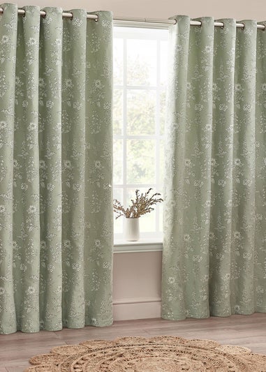 Wylder Nature Sophia Floral Eyelet Curtains
