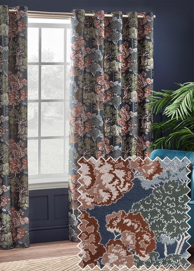 Wylder Nature Woodlands Floral Eyelet Curtains