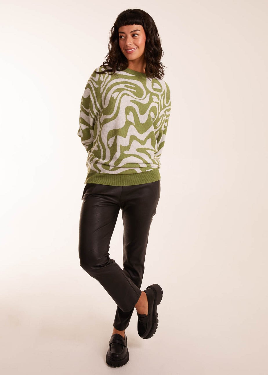 Blue Vanilla Geometric Swirl Batwing Jumper