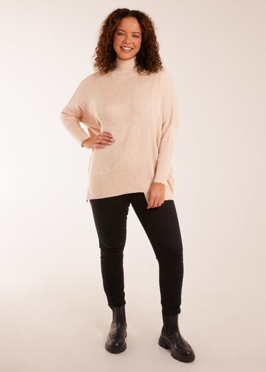 Blue Vanilla Asymmetric Hem Detail Jumper