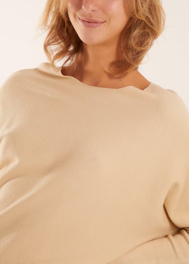 Blue Vanilla Plain Batwing Top