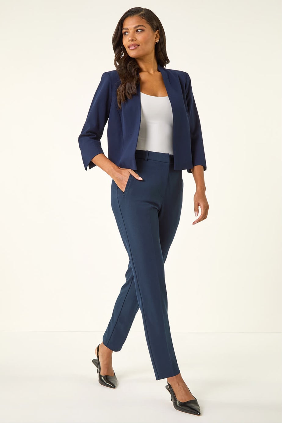 Roman Navy 3/4 Sleeve Rochette Jacket