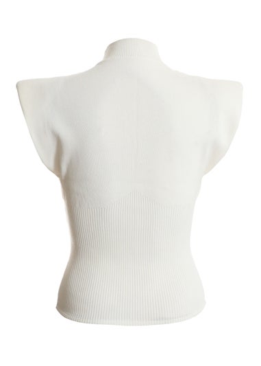 Quiz Cream Seamless Knitted Vest