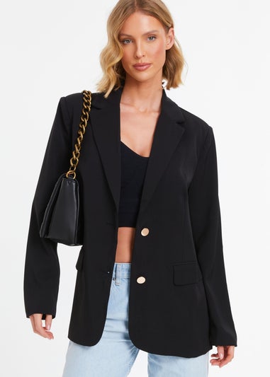 Quiz Black Oversized Tailored Blazer