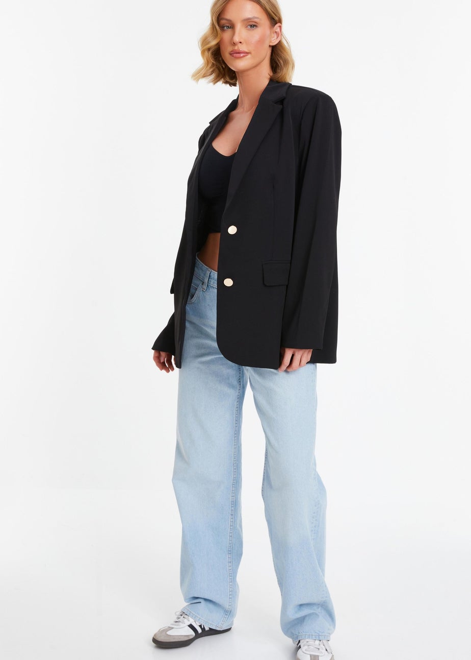 Quiz Black Oversized Tailored Blazer