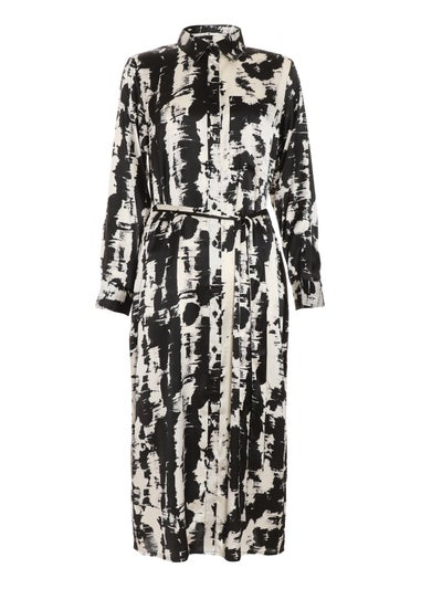 Quiz Multi Satin Marble Print Shirt Dress