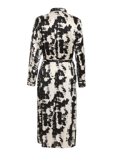 Quiz Multi Satin Marble Print Shirt Dress
