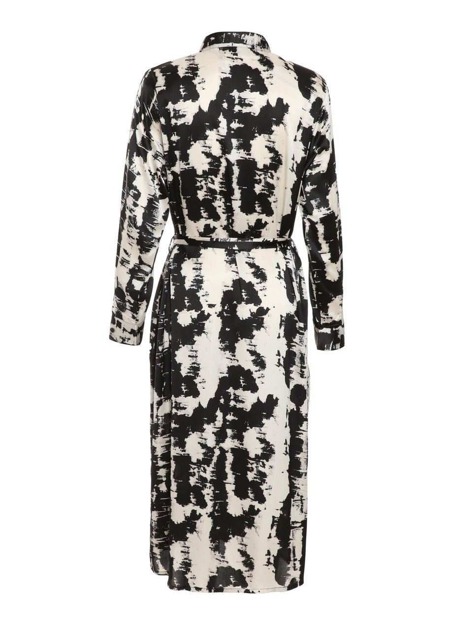 Quiz Multi Satin Marble Print Shirt Dress