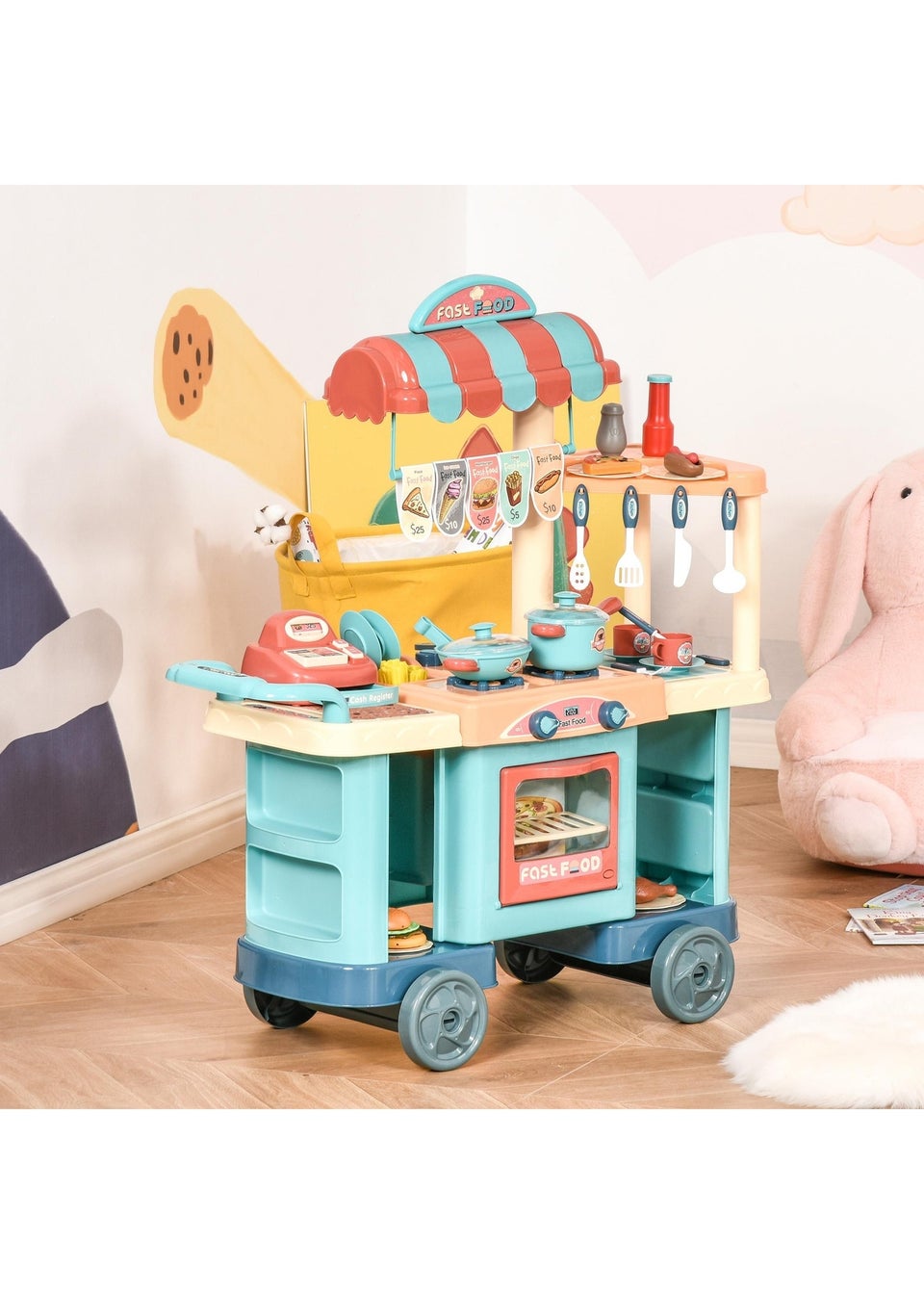 HOMCOM 50 Pcs Kids Kitchen Play Set