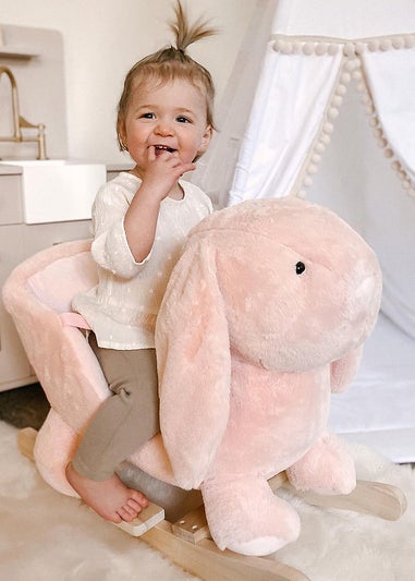 HOMCOM Kids Rocking Rabbit Plush Toy