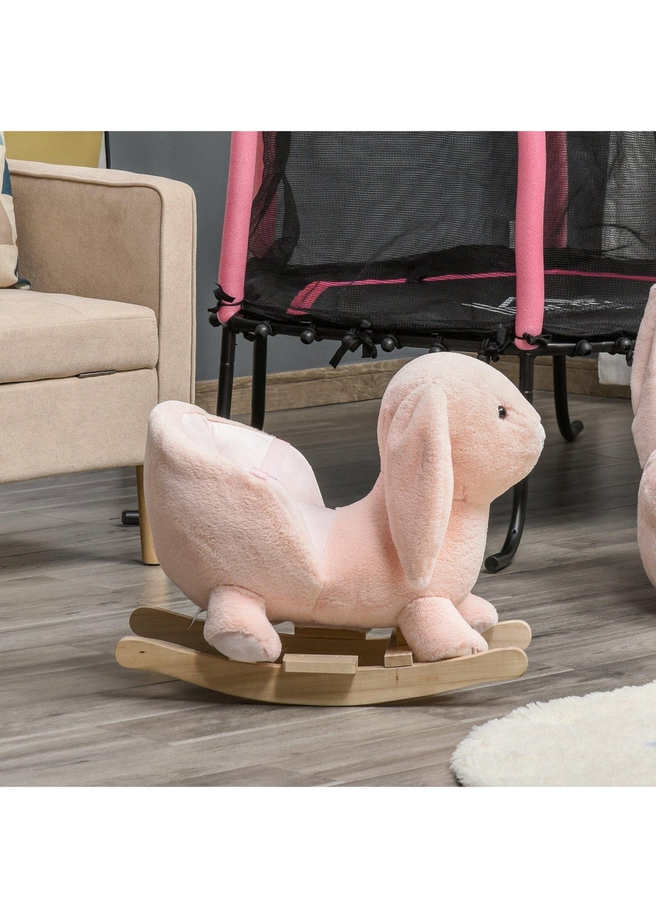HOMCOM Kids Rocking Rabbit Plush Toy