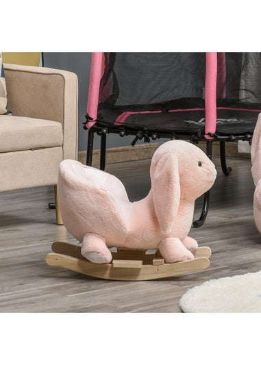 HOMCOM Kids Rocking Rabbit Plush Toy