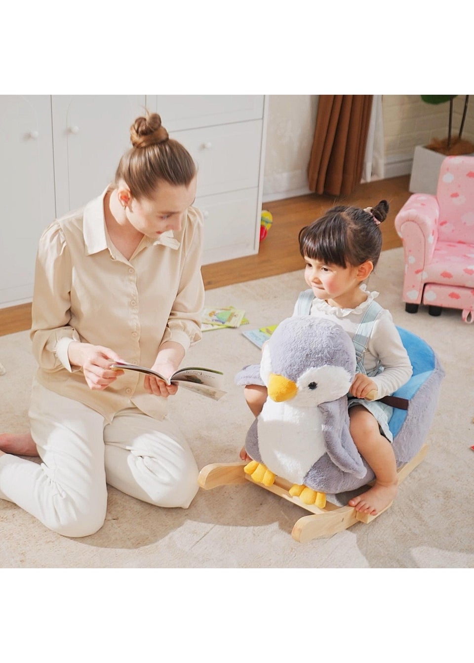HOMCOM Baby Penguin Plush Musical Toy