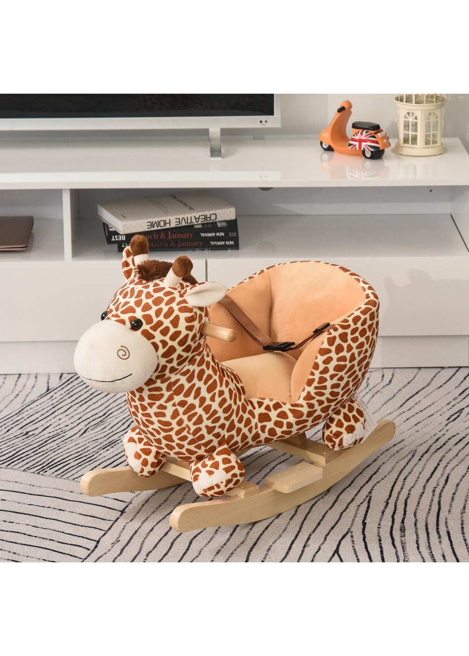 HOMCOM Baby Rocking Giraffe Plush Toy