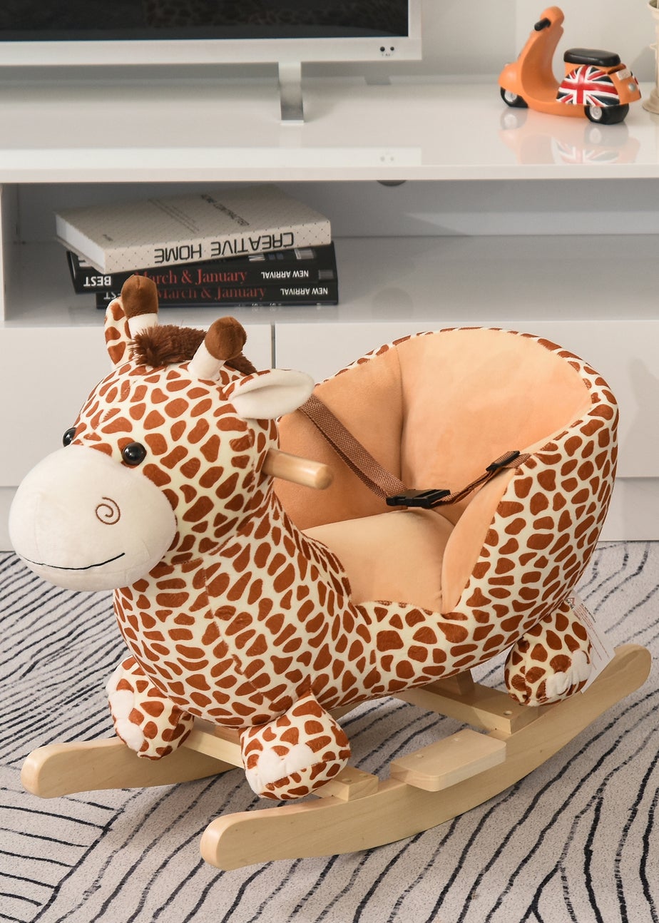 HOMCOM Baby Rocking Giraffe Plush Toy