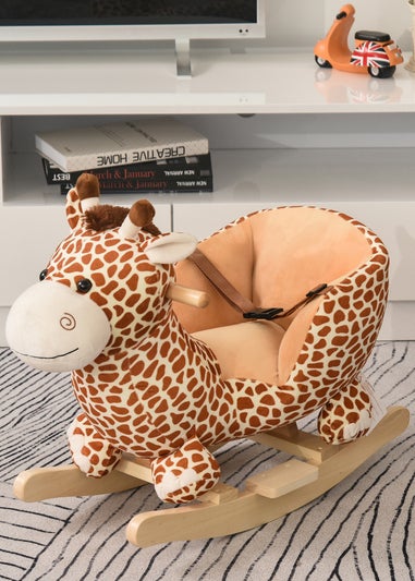 HOMCOM Baby Rocking Giraffe Plush Toy