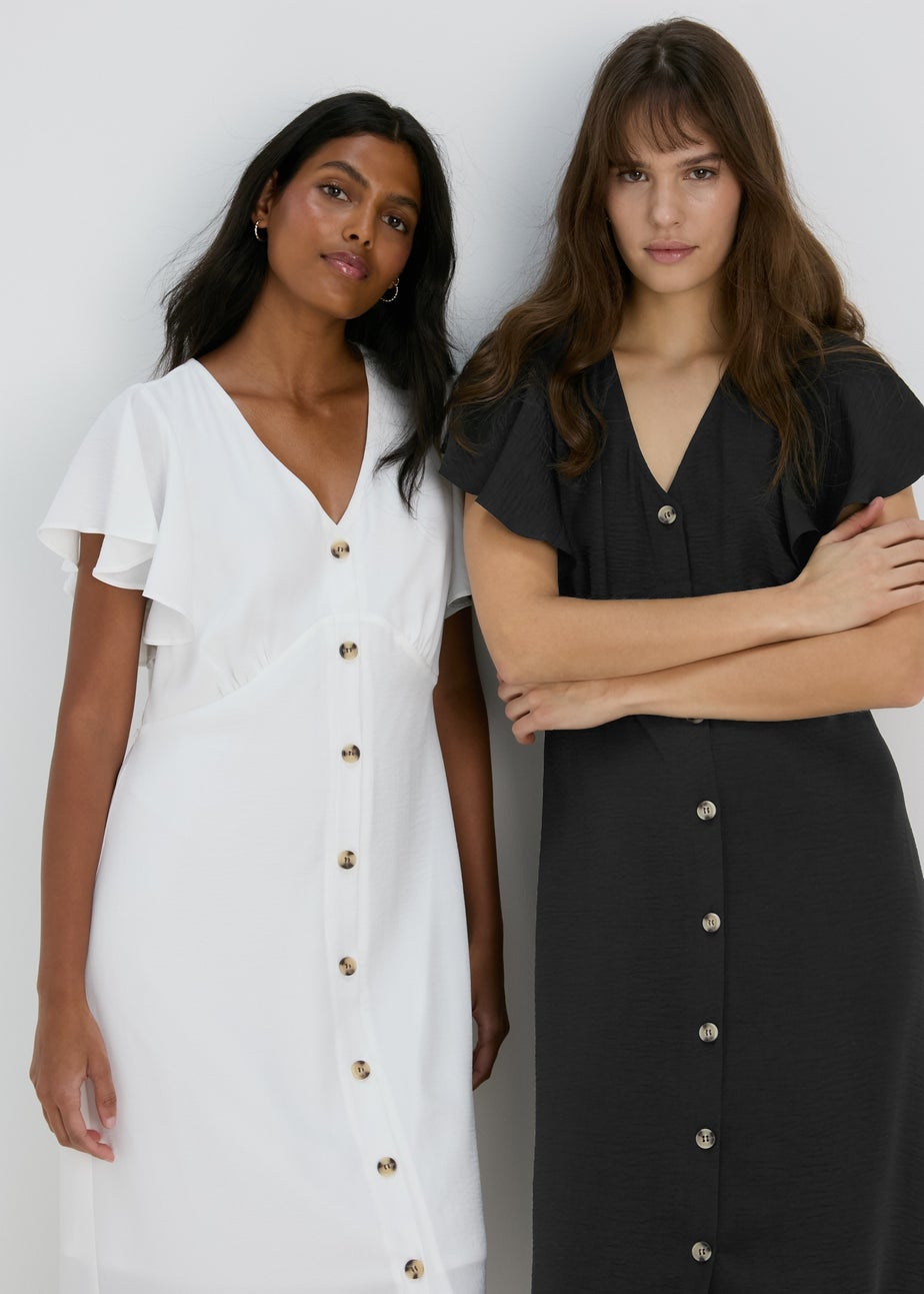 Et Vous Black Angel Sleeve Airflow Midi Dress