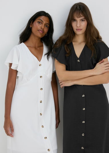 Et Vous Black Angel Sleeve Airflow Midi Dress