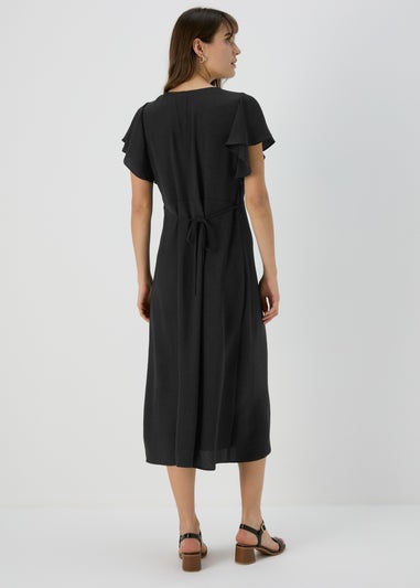 Et Vous Black Angel Sleeve Airflow Midi Dress