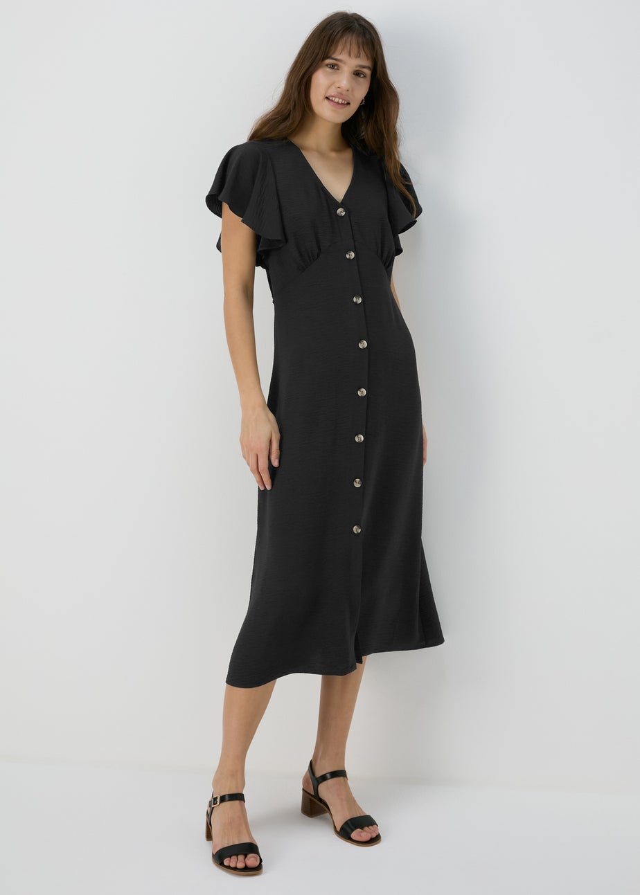 Et Vous Black Angel Sleeve Airflow Midi Dress