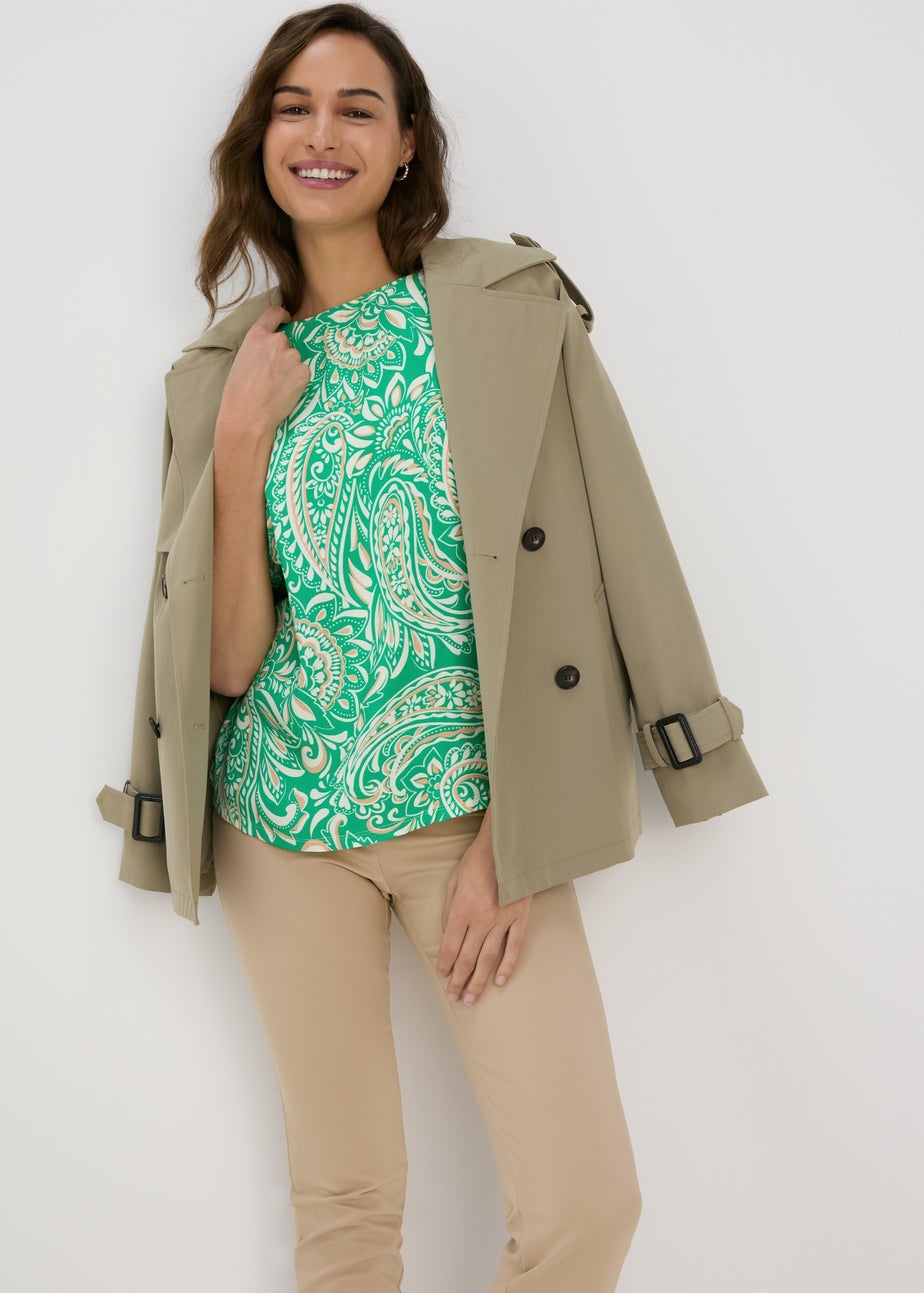 Et Vous Green & White Paisley T-Shirt