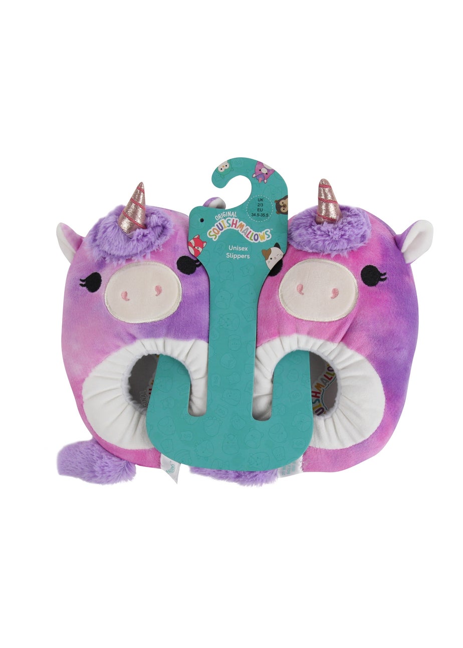 Kids Purple Squishmallows Lola Slippers (Younger 11-Older 7)