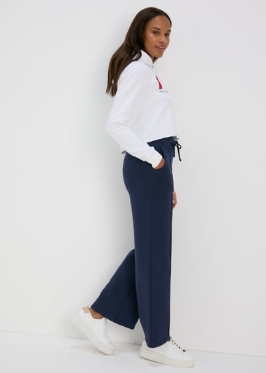 Navy Wide Leg Trousers