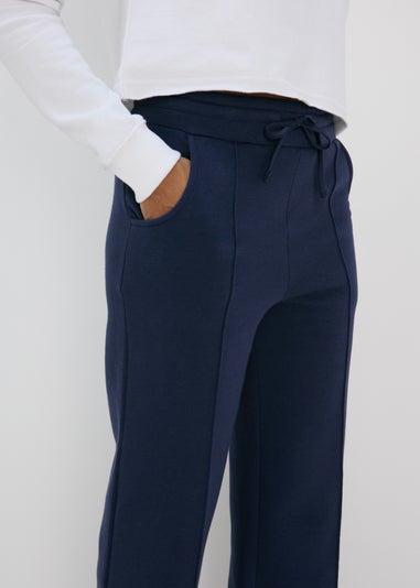 Navy Wide Leg Trousers