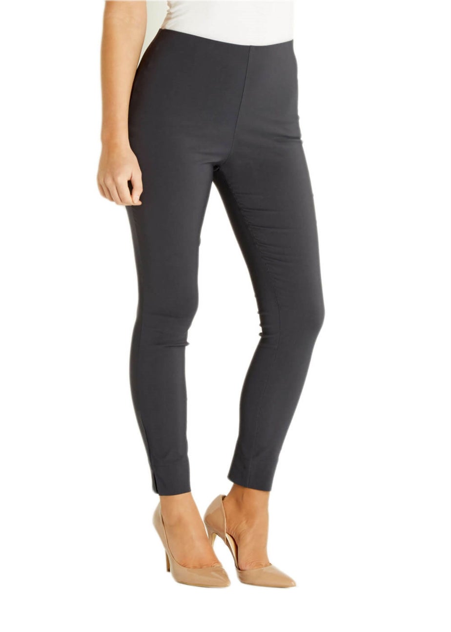 Roman Dark Grey Full Length Elastic Waist Stretch Trousers