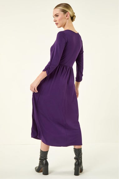 Roman Petite Purple Jersey Stretch Midi Dress