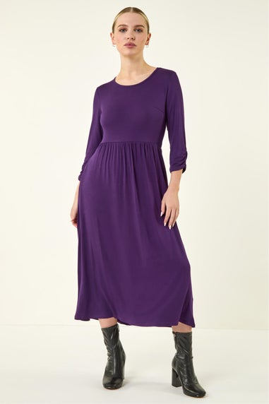 Roman Petite Purple Jersey Stretch Midi Dress