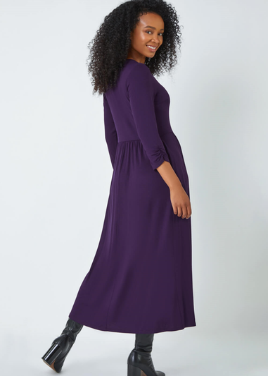 Roman Petite Purple Jersey Stretch Midi Dress