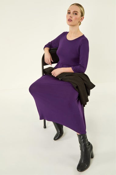 Roman Petite Purple Jersey Stretch Midi Dress