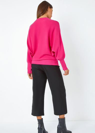 Roman Pink Diamante Embellished Heart Print Jumper