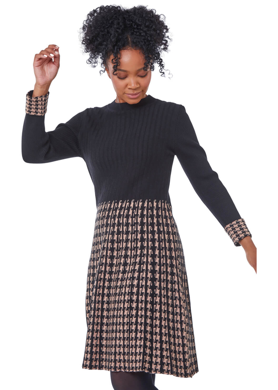 Roman Petite Black Contrast Knitted Jumper Dress