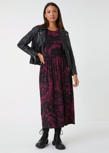 Roman Port Tie Dye Pocket Stretch Midi Dress