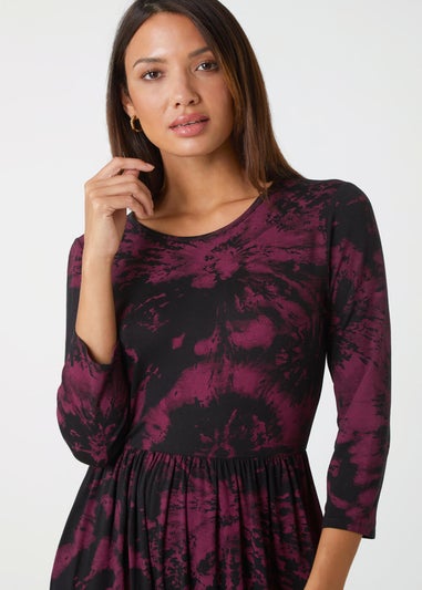 Roman Port Tie Dye Pocket Stretch Midi Dress